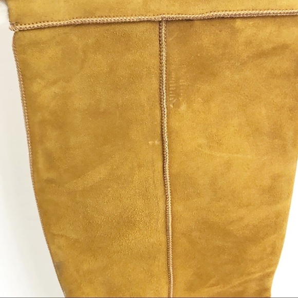 MANOLO Blahnik Italian suede fur top tan boots - Picture 14 of 17